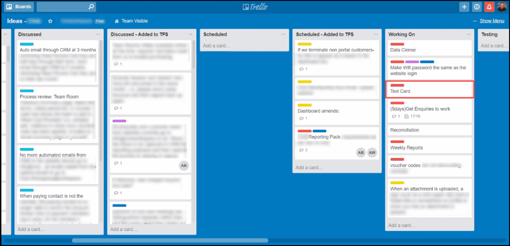 3.4-Example of moving the Trello card between the different states