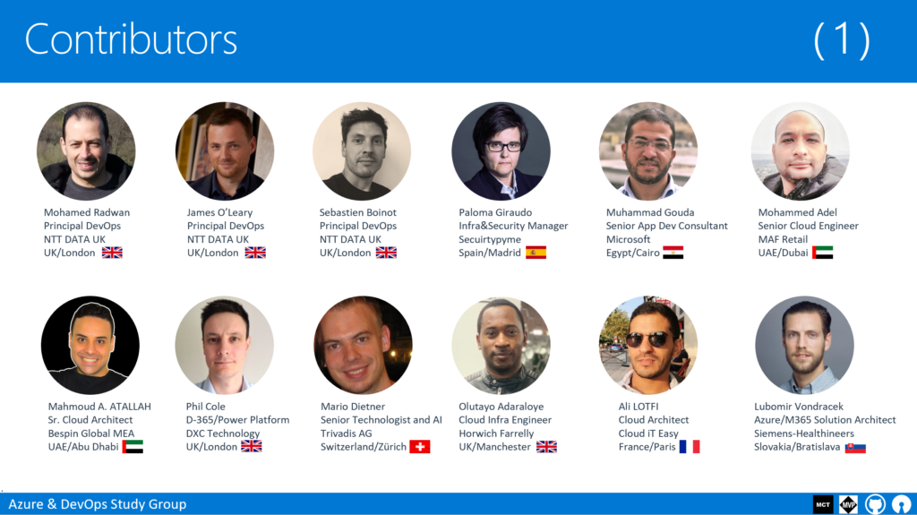 Azure DevOps Study Group Contributors